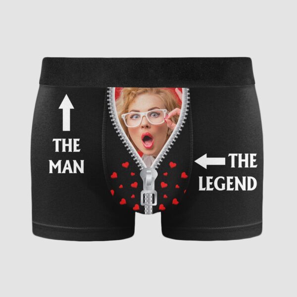 Valentine Men Boxer, The Man The Legend Personalized Photo Mens Boxer Brief Valentines Day Gifts For Men