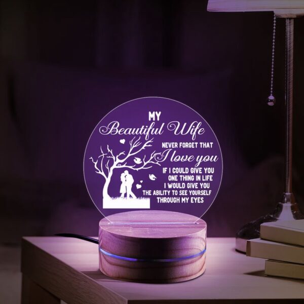 Valentine Night Light, Couple Valentine Night Light My Beautiful Wife Never Forget That I Love You