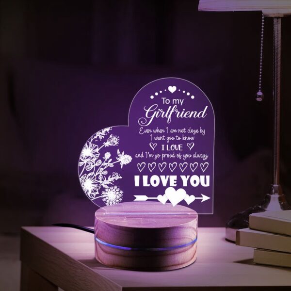 Valentine Night Light, Flowers To My Girlfriend I Love You Love Quote Valentine Gift