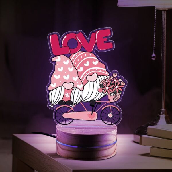 Valentine Night Light, Gnome Couple Led Light Love Valentine Neon Light Happy Valentine’s Day Couple Gift