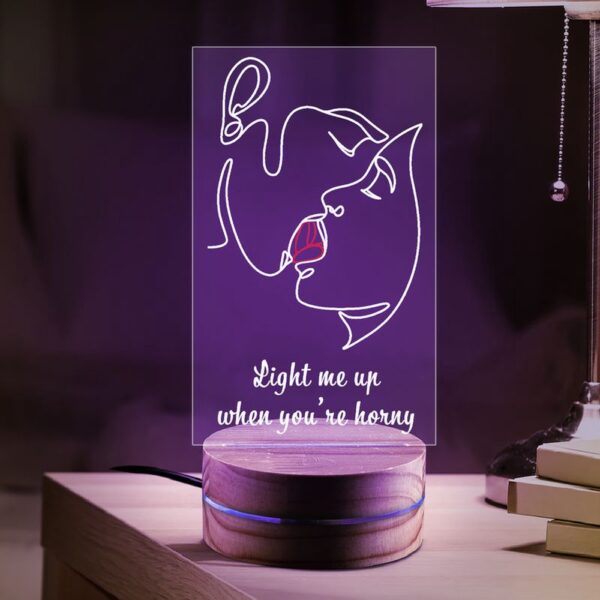 Valentine Night Light, Kissing Couple Led Light Light Me Up When You’re Horny Neon Light Valentine Gift Couple Gift