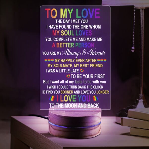 Valentine Night Light, To My Love Led Light Lgbt Pride Lgbt Neon Light Gay Pride Lgbt Pride Month Valentine Gift