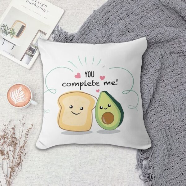 Valentine Pillow, Avocado Bread You Complete Me Valentine’s Day Sofa Decor For Couple Wife Husband