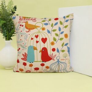 Valentine Pillow, Bird Couple In Love Bird…