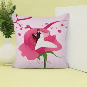 Valentine Pillow, Bride And Groom Rose Heart…