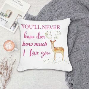 Valentine Pillow, Deer I Love You Valentine’s…