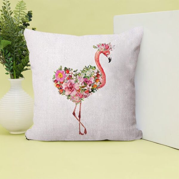 Valentine Pillow, Flowers Flamingo Heart Valentine’s Day 14th February Birthday For Wife Girlfriend Sofa Decor