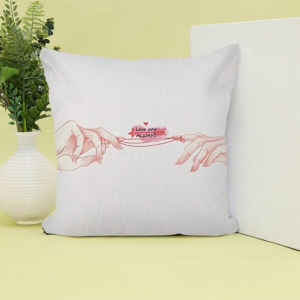 Valentine Pillow, I Love You Always Hands Couple Red Love Rope Valentine’s Day Sofa Decor For Couple