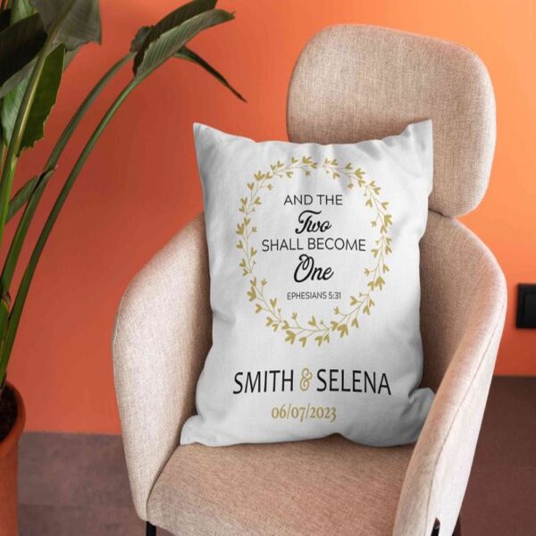 Valentine Pillow, Personalized Happy Valentine’s Day Bedroom Pillow And The Two Shall Become One Wedding Gifts