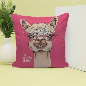 Valentine Pillow, Romantic Llama Happy Valentine’s Day…