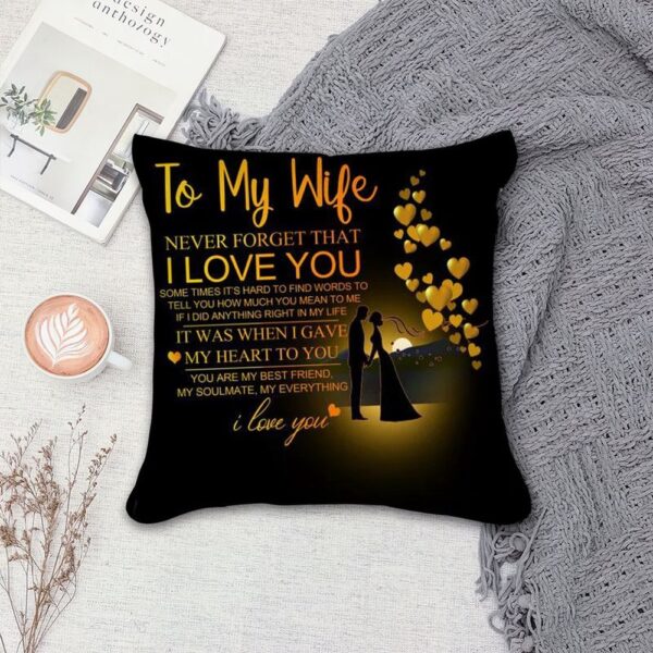 Valentine Pillow, To My Wife My Heart To You I Love You Bride And Groom Moon Night Valentine’s Day