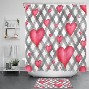 Valentine Shower Curtain, Happy Valentines Day Bathroom…