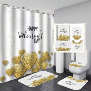 Valentine Shower Curtain, Happy Valentines Day Gift…