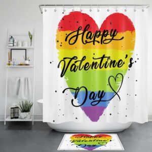 Valentine Shower Curtain, Happy Valentines Day Lgbt…
