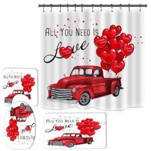 Valentine Shower Curtain Happy Valentines Day Shower Curtain All You Need Is Love Home Bath Decor I Love You Heart Bathroom Curtain Set 1 udgyod.jpg