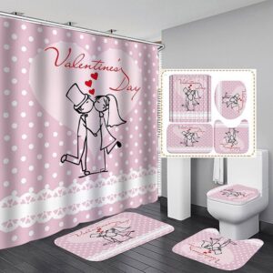 Valentine Shower Curtain, Happy Valentines Day Shower…