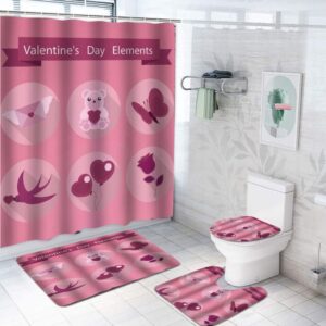 Valentine Shower Curtain Love Letter Gift Bathroom Shower Curtain Valentines Day Elements Gift 1 zmg4yk.jpg