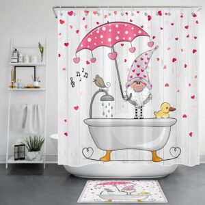 Valentine Shower Curtain Valentine Hearts Shower Curtain Gnome Bathroom Sets Valentine Gift Romancecore Bathroom Home Decor 1 gwz2k3.jpg