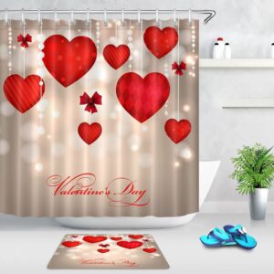 Valentine Shower Curtain Valentine Shower Curtain Decorative Hearts Bathroom Decor Red Hearts Valentines Day Housewarming 1 e6ndn3.jpg