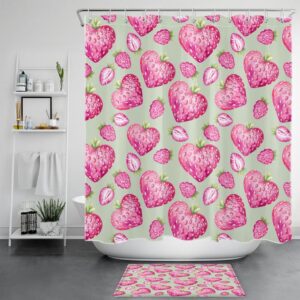Valentine Shower Curtain, Valentine Strawberry Shower Curtains…