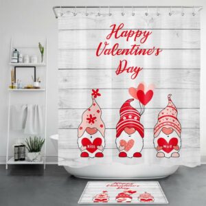 Valentine Shower Curtain, Valentines Day Gnomes Shower…
