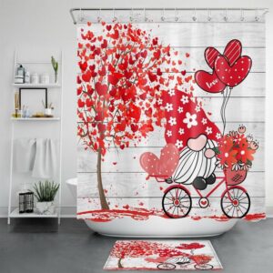 Valentine Shower Curtain, Valentines Day Hearts Shower…