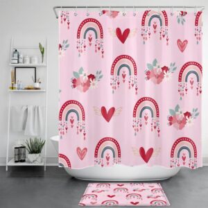 Valentine Shower Curtain, Valentines Day Pattern Shower…