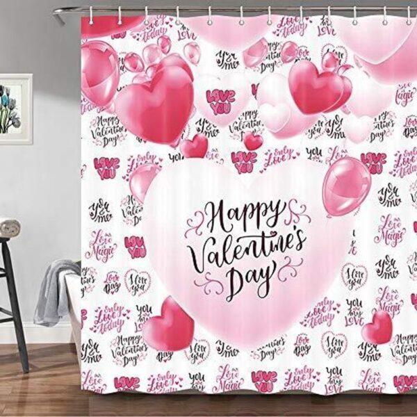 Valentine Shower Curtain, Valentines Day Shower Curtain Valentines Day Decor Valentines Bathroom Decor Heart Shower Curtain Valentines Day