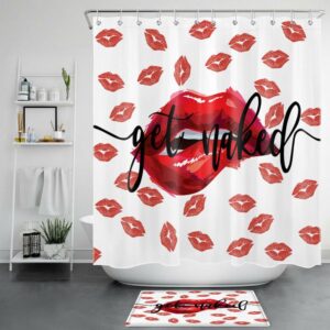Valentine Shower Curtain, Valentines Lipstick Shower Curtains…