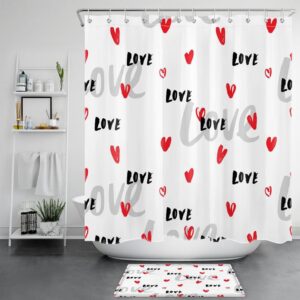 Valentine Shower Curtain, Valentines Love Valentine Hearts…
