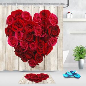 Valentine Shower Curtain, Valentines Red Roses Shower…