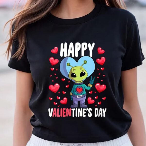 Valentine T-Shirt, Alien Happy Valientines Day Lover T-Shirt, Valentine Day Shirt