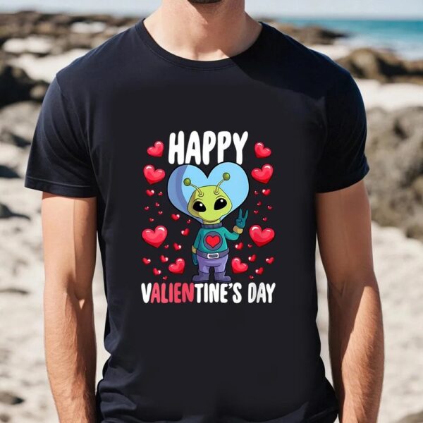 Valentine T-Shirt, Alien Happy Valientines Day Lover T-Shirt, Valentine Day Shirt