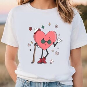 Valentine T-Shirt, Baseball HearT-Shirt, Retro Baseball Valentines…