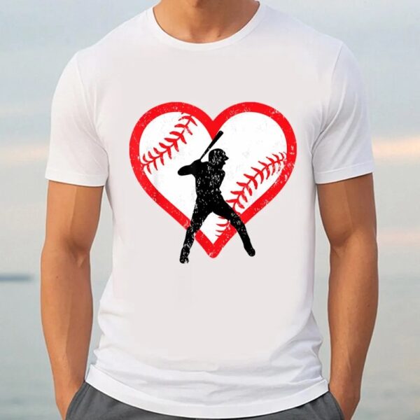 Valentine T-Shirt, Baseball Heart Valentine’s Day Gifts Teen Boys Kids Girls T-Shirt, Valentine Day Shirt