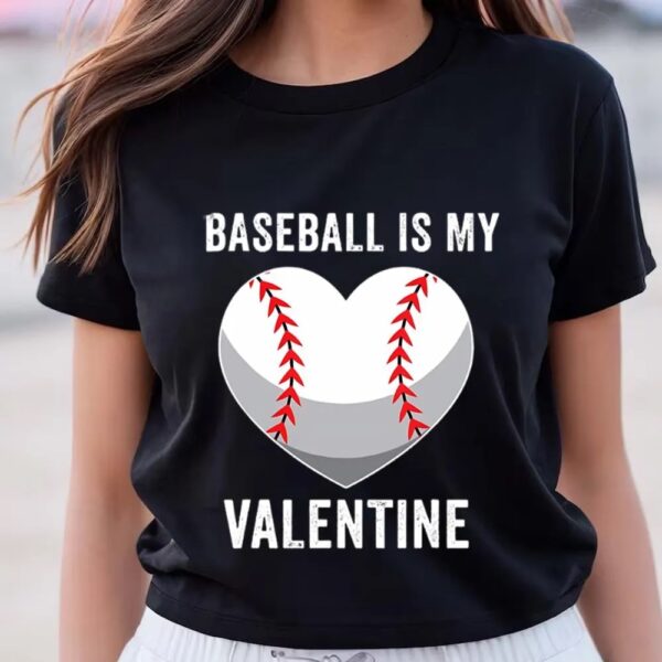 Valentine T-Shirt, Boys Valentines Day Baseball Player Softball Girls Gifts T-Shirt, Valentine Day Shirt