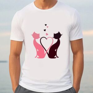 Valentine T Shirt Couple Cat With Heart Happy Valentine Day T Shirt Valentine Day Shirt 3 lgcbvu.jpg