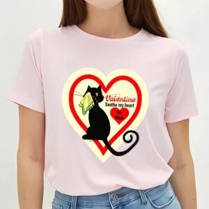 Valentine T-Shirt, Crying Black Cat Old Fashioned…