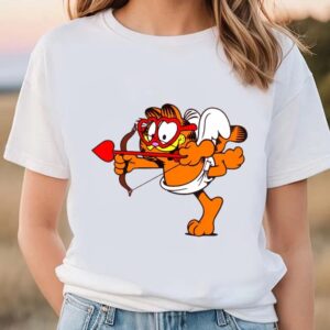 Valentine T-Shirt, Cupid Garfield Happy Valentine’s T-Shirt,…