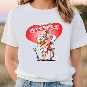 Valentine T-Shirt, Cupid With A Beer Valentine’s…