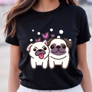 Valentine T-Shirt, Cute Dog Couple Valentine T-Shirt,…
