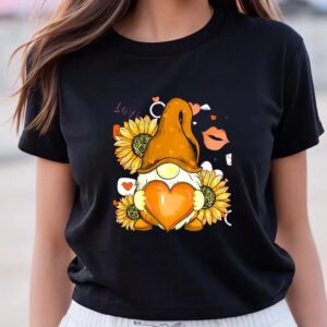 Valentine T-Shirt, Cute Gnomes Valentines Sunflower Couple…
