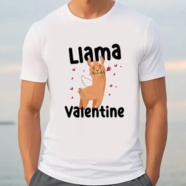 Valentine T-Shirt, Cute Llama Valentine Day Shirt, Valentine Day Shirt