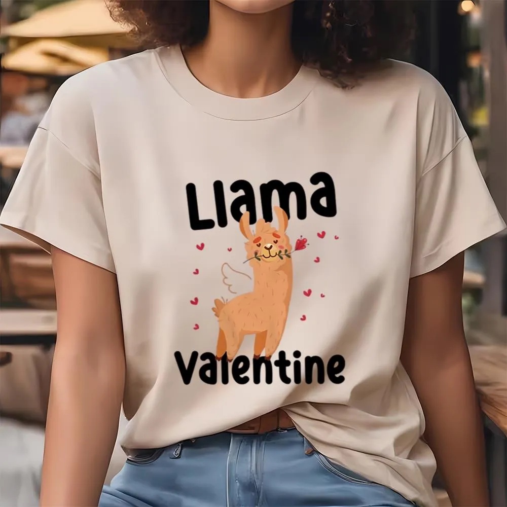 Valentine T-Shirt, Cute Llama Valentine Day Shirt, Valentine Day Shirt