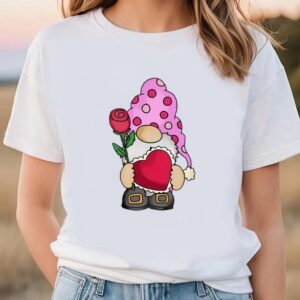 Valentine T-Shirt, Cute Love Heart Gnome Valentine…