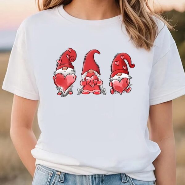 Valentine T-Shirt, Cute Love Heart Valentine Gnomes T-Shirt, Valentine Day Shirt