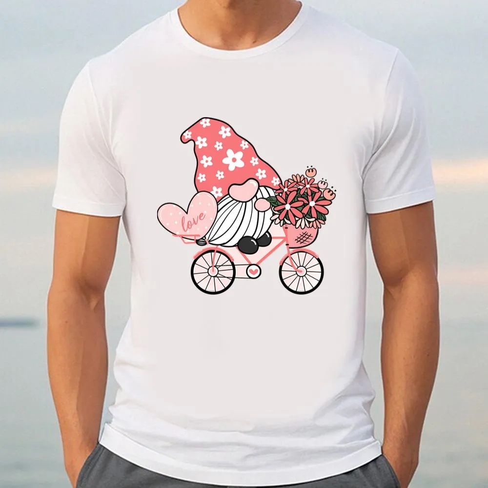 Valentine T-Shirt, Cute Sweet Pink Gnome Valentine T-Shirt, Valentine Day Shirt