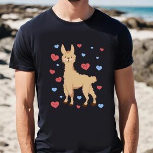 Valentine T Shirt Cute and Cuddly Llama Love Valentines Day Heart T Shirt Valentine Day Shirt 2 pxkrbq.jpg