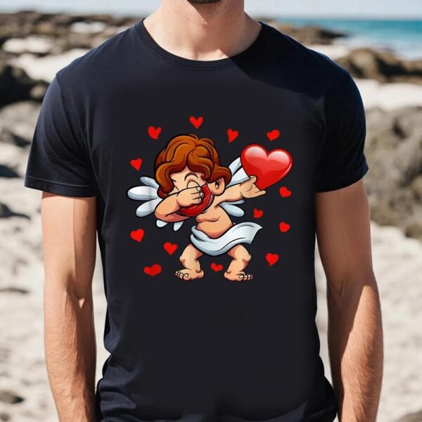 Valentine T-Shirt, Dabbing Cupid Face Mask Dab Dance Valentine Gifts T-Shirt, Valentine Day Shirt