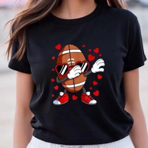 Valentine T-Shirt, Dabbing Football Heart Glasses Valentines…